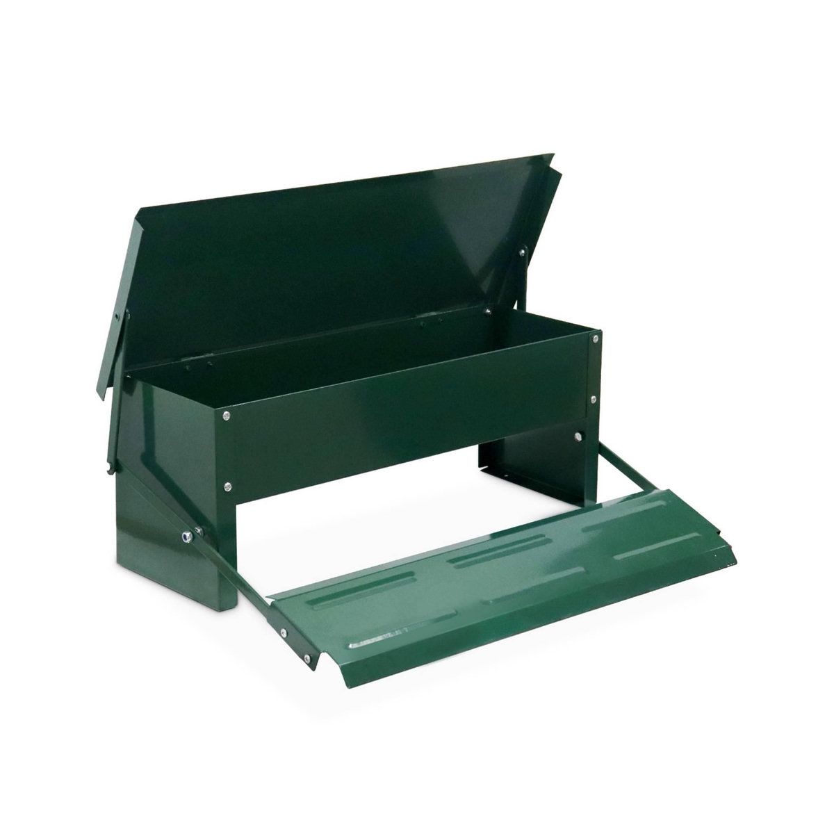 SWEEEK Mangeoire automatique pour poules - distributeur à pédale - capacité de 5kg - acier galvanisé