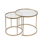 Habitat et Jardin Lot de 2 tables basses en métal  Aurum  - 80 x 80 x 43 cm - Or Transparent