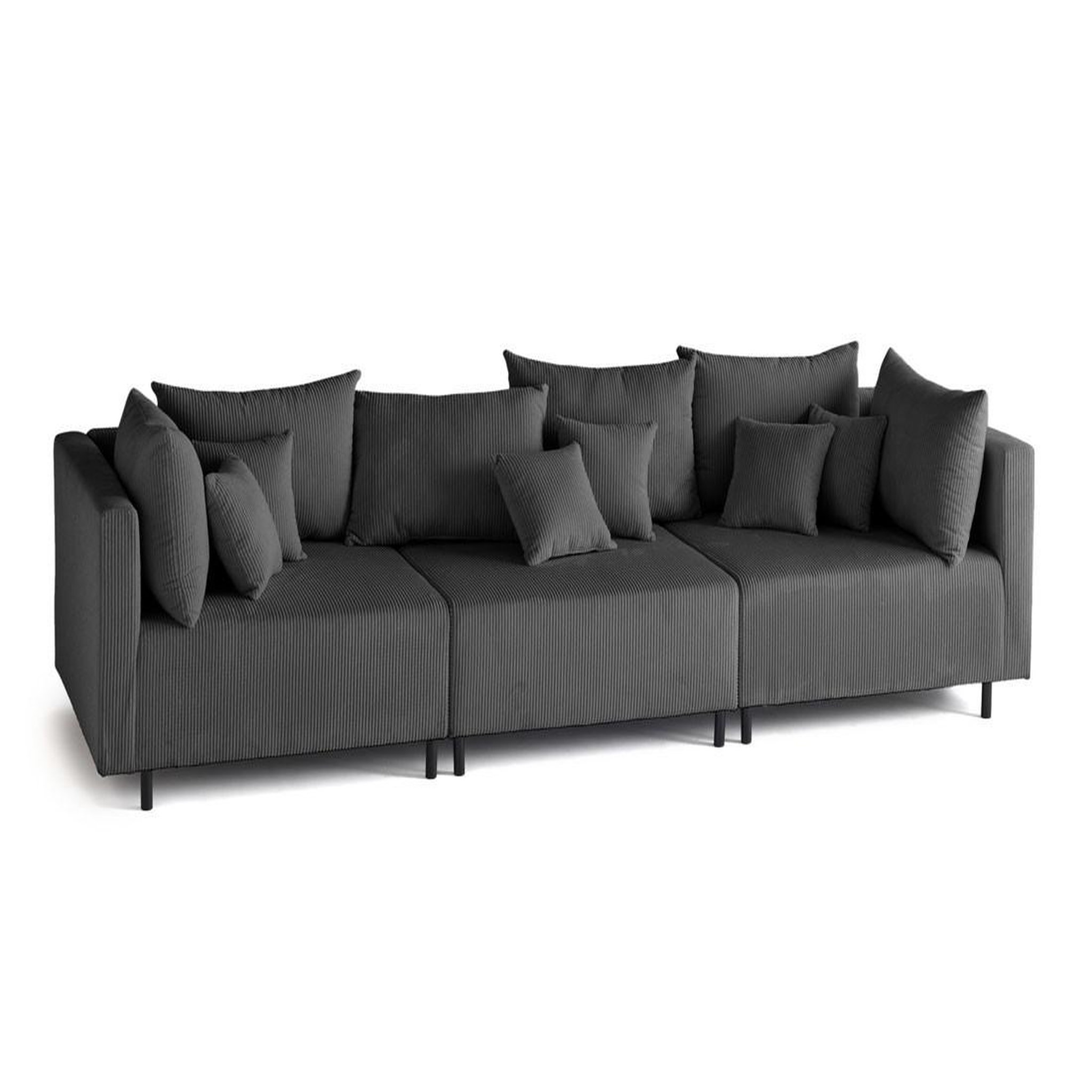 Voir la diapositive 2 : LISA DESIGN Edinburg - canapé modulable 3 places - velours côtelé