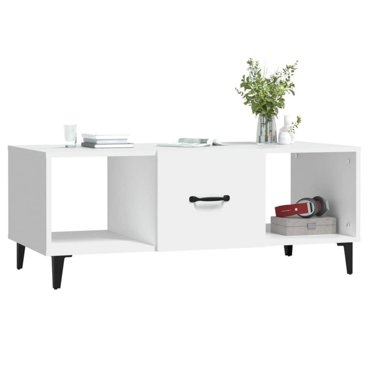 VIDAXL Table basse Blanc 102x50x40 cm Bois d'ingenierie