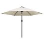 Voir la diapositive 2 : VIDAXL Parasol de jardin en porte-a-faux avec LED 3 m blanc sable
