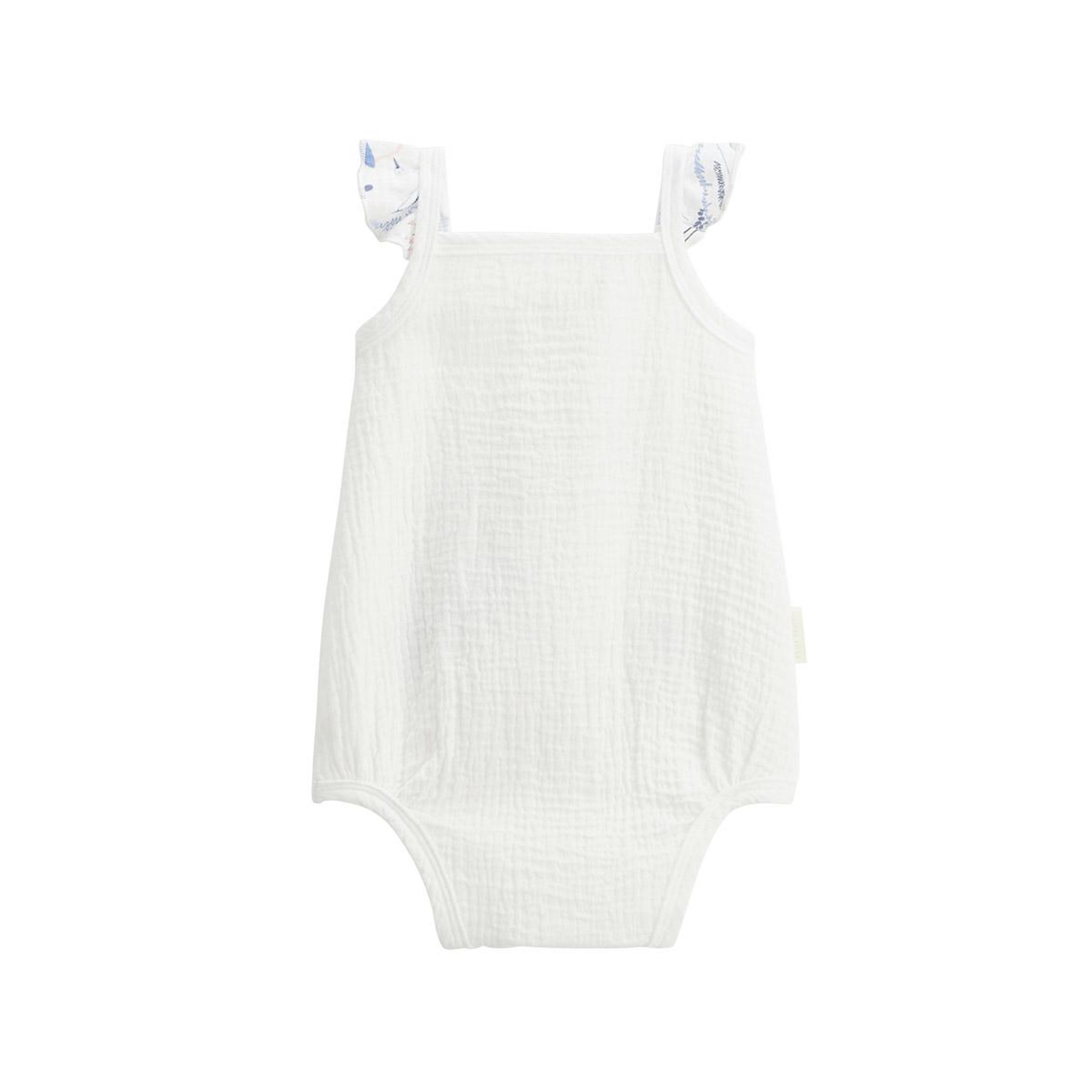 Voir la diapositive 4 : PETIT BEGUIN Lot de 2 bodies bébé à bretelles en gaze de coton tiana