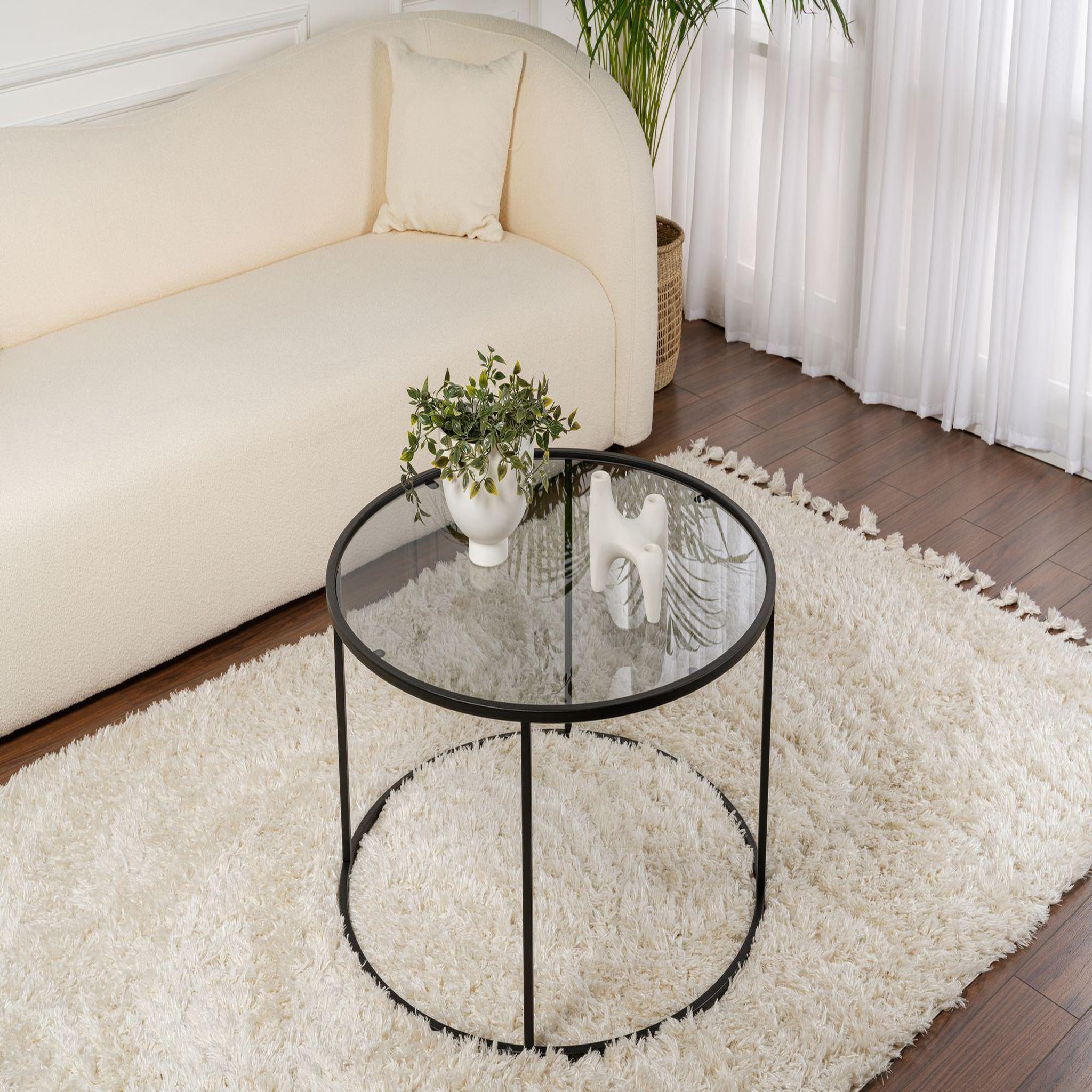 Voir la diapositive 2 : Habitat et Jardin Table basse en métal  aurum  - 80 x 80 x 43 cm - noir gris