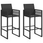 Voir la diapositive 2 : VIDAXL Tabourets de bar de jardin lot de 2 noir resine tressee
