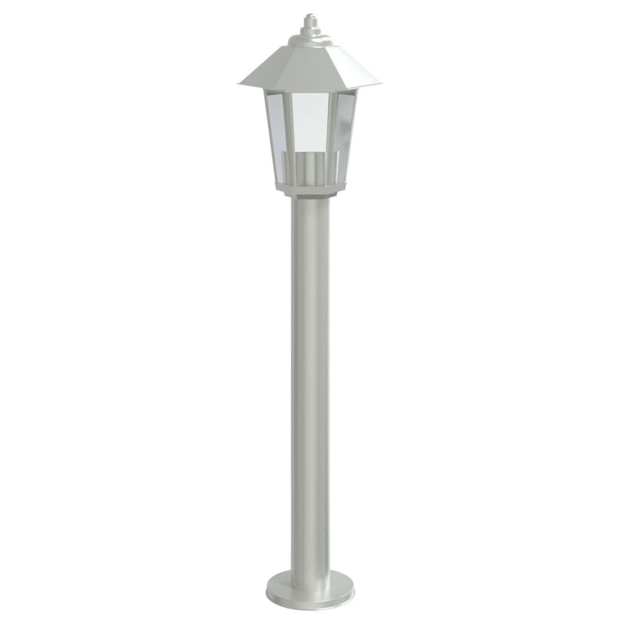 Voir la diapositive 4 : VIDAXL Lampadaire d'exterieur argente 80 cm acier inoxydable