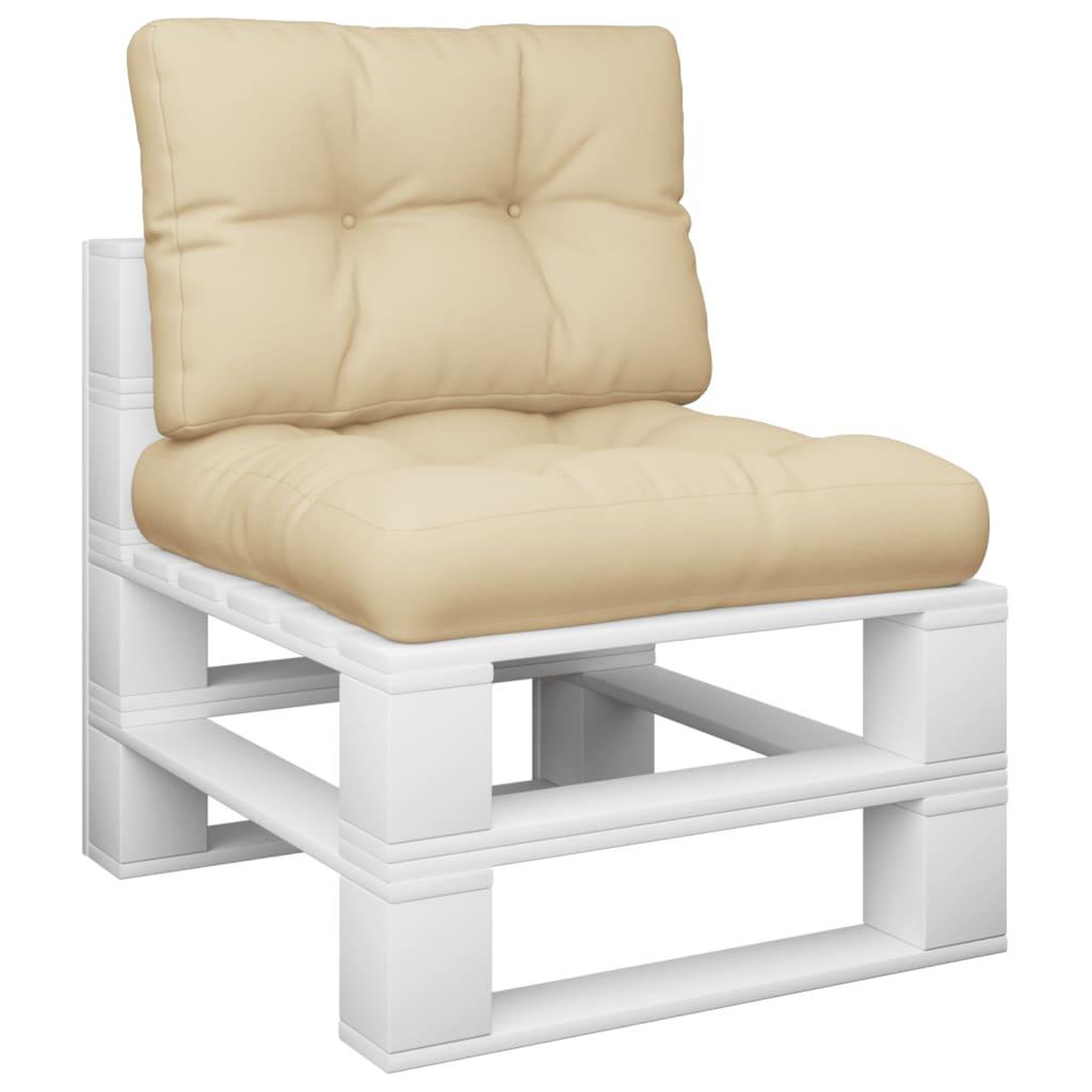 Voir la diapositive 3 : VIDAXL Coussins de palette lot de 2 beige tissu