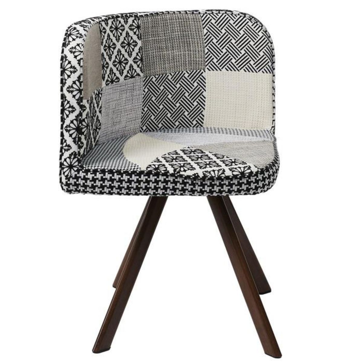 Paris Prix Ensemble Table à Manger & 4 Chaises  Patchwork  100cm Gris