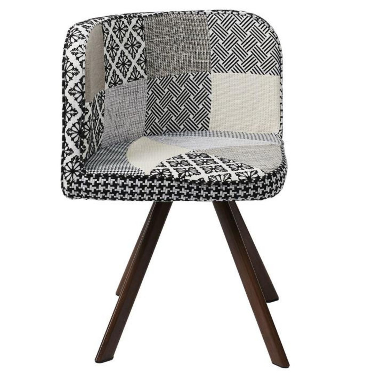 Paris Prix Ensemble Table à Manger & 4 Chaises  Patchwork  100cm Gris