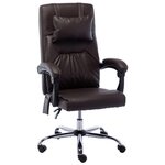 VIDAXL Chaise de bureau de massage Marron Similicuir