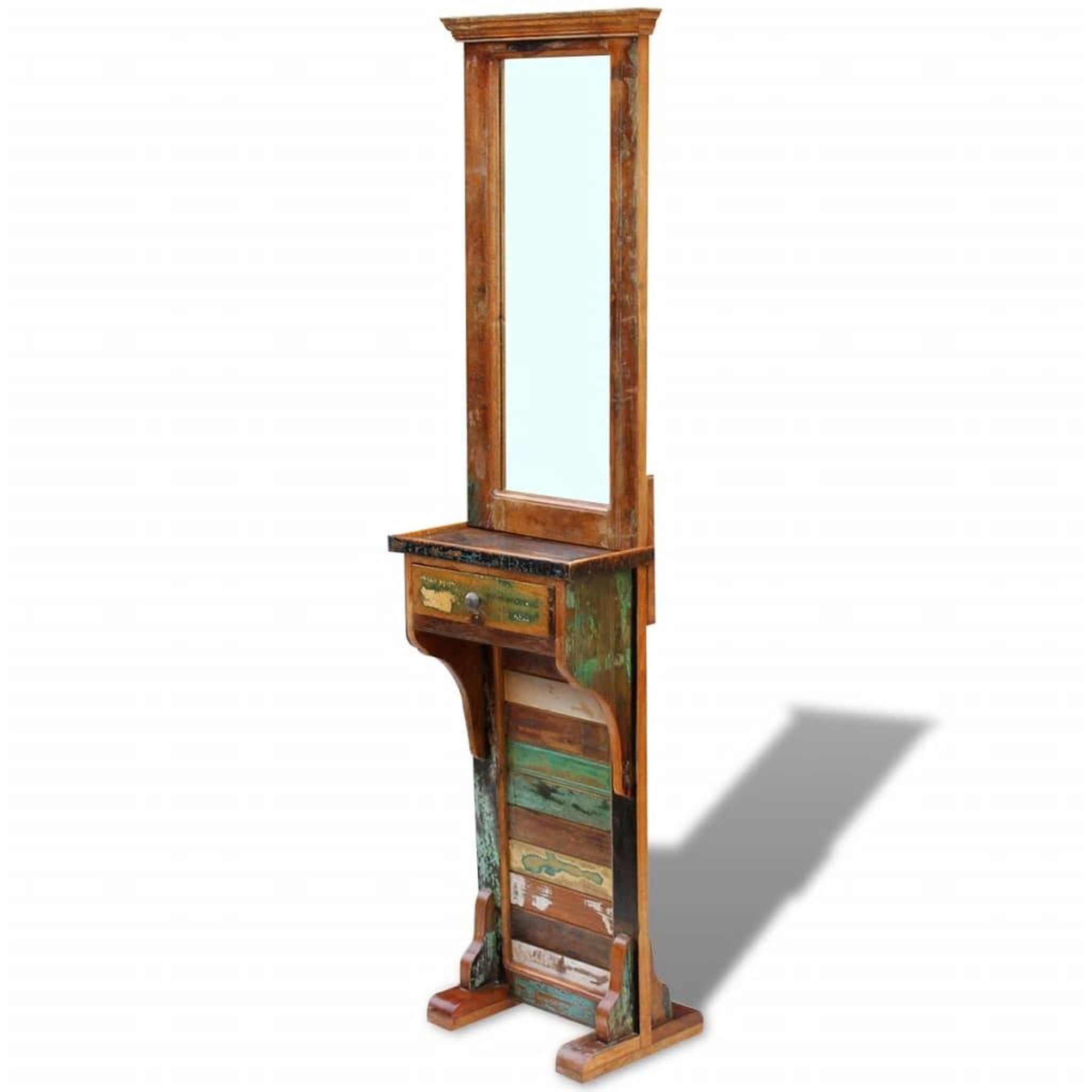 VIDAXL Miroir de couloir bois de recuperation massif 47x23x180 cm