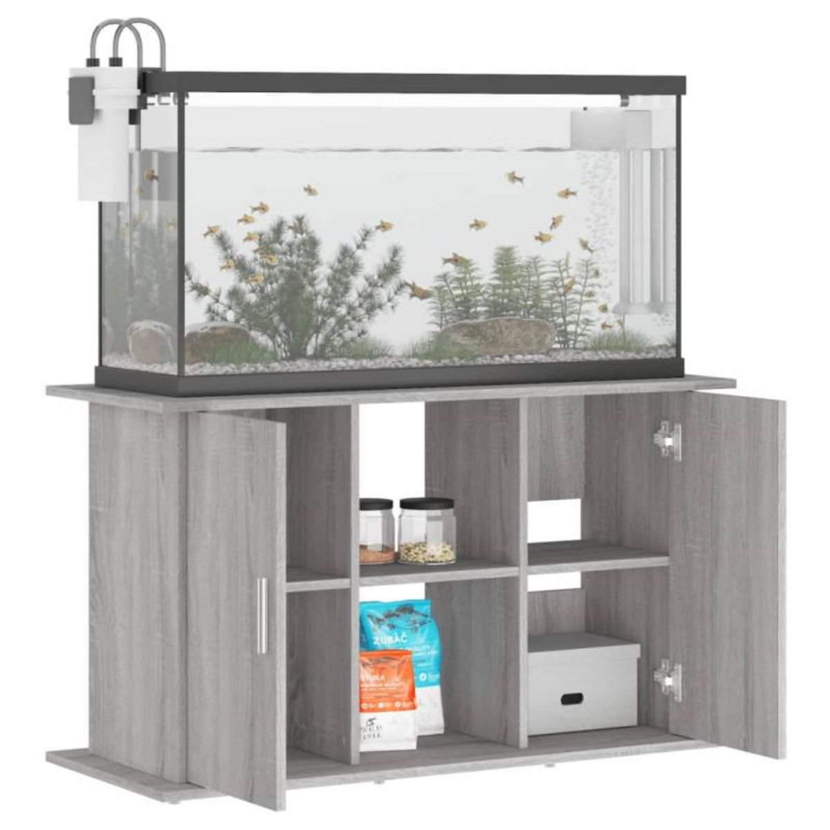 VIDAXL Support pour aquarium sonoma gris 101x41x58cm bois d ingénierie