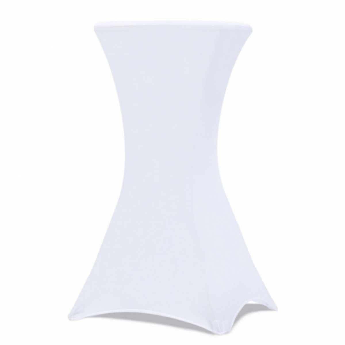 ID MARKET Lot de 2 tables hautes pliantes 105 CM et 2 housses blanches