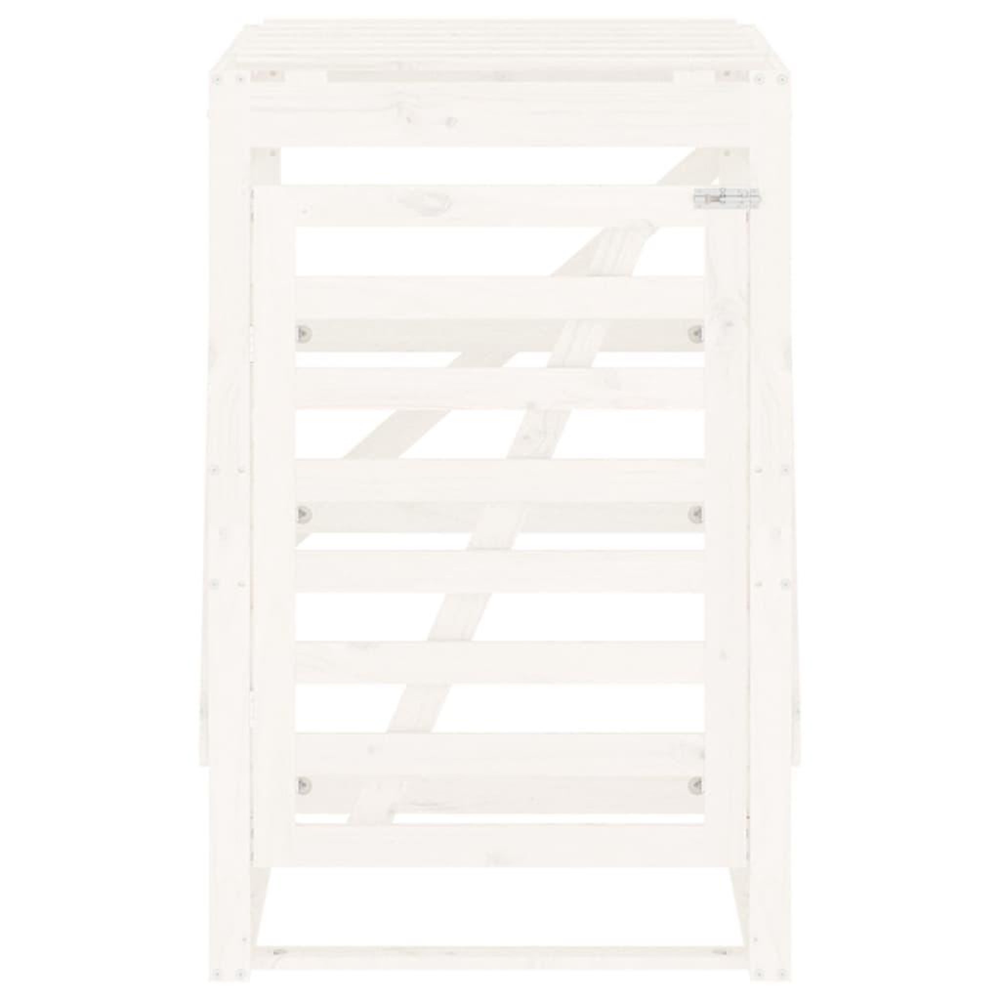 Voir la diapositive 5 : VIDAXL Abri pour poubelle sur roulettes blanc bois massif de pin