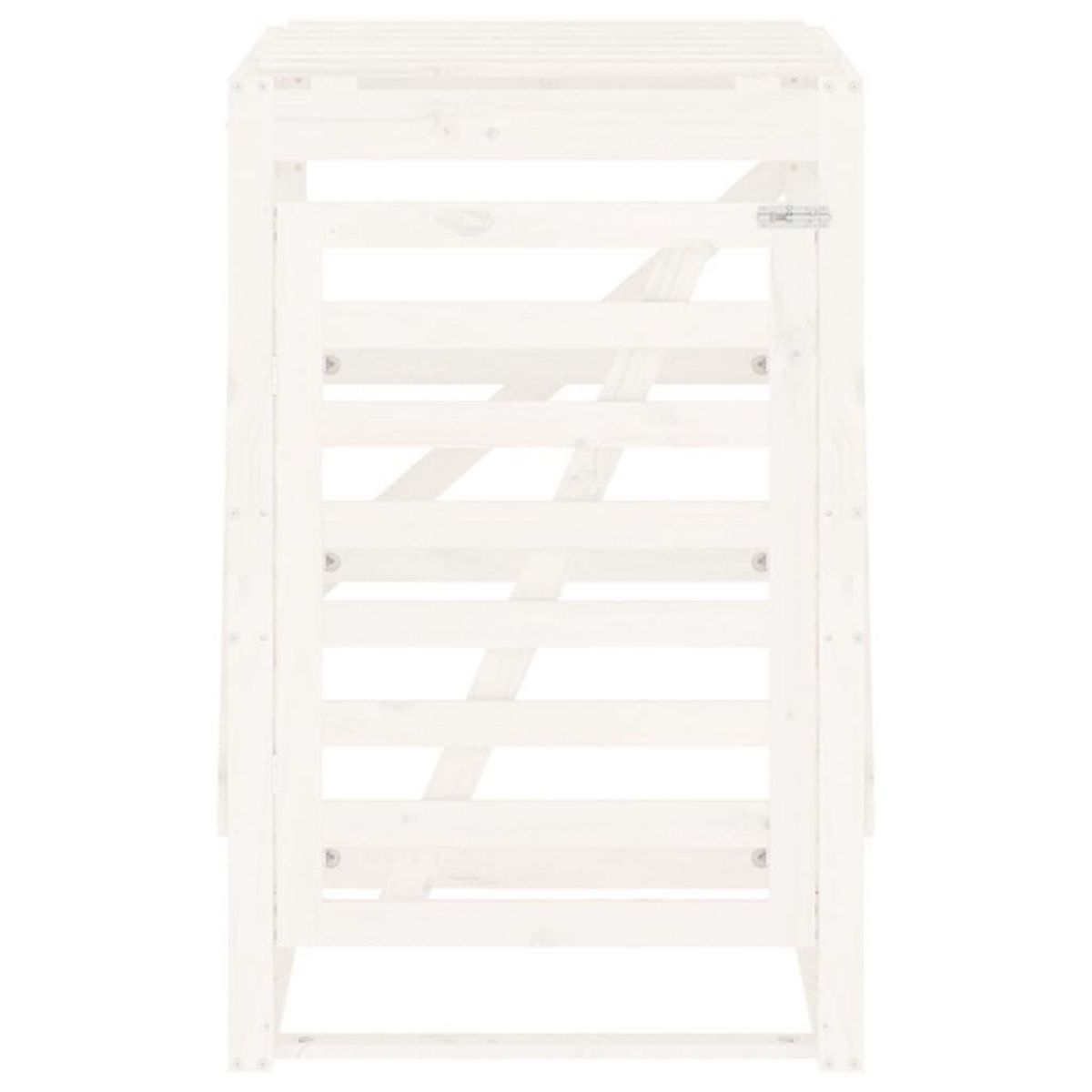 VIDAXL Abri pour poubelle sur roulettes blanc bois massif de pin