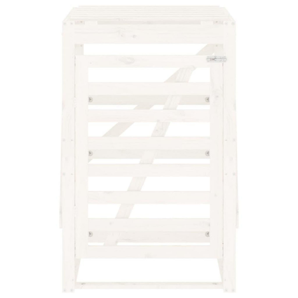 VIDAXL Abri pour poubelle sur roulettes blanc bois massif de pin