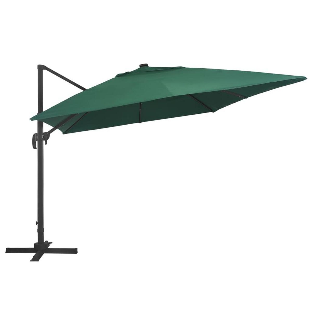 VIDAXL Parasol de jardin en porte-a-faux lumieres LED mat en aluminium