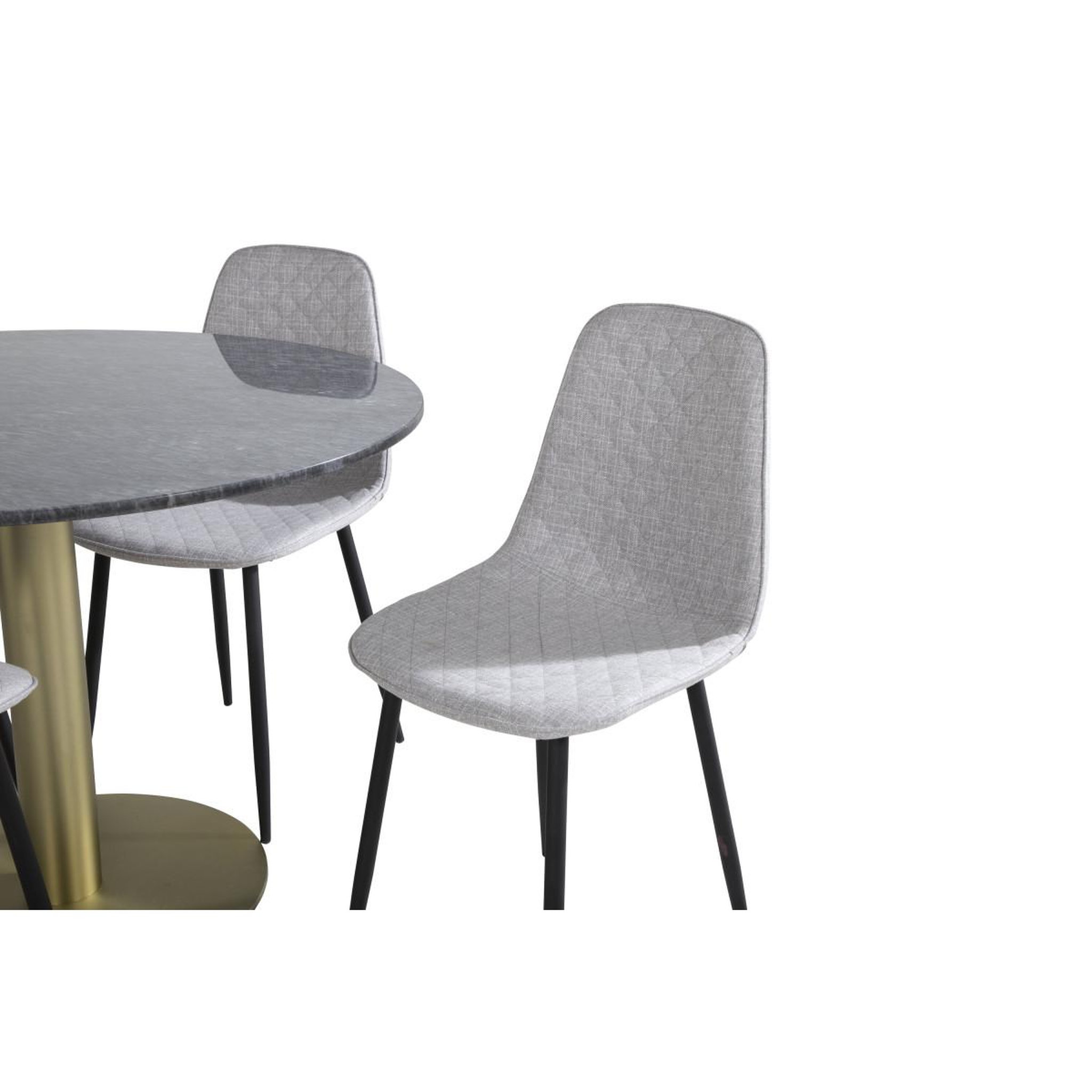 Voir la diapositive 2 : Paris Prix Ensemble table à manger & 4 chaises  estelle ii & polar  106cm noir & gris