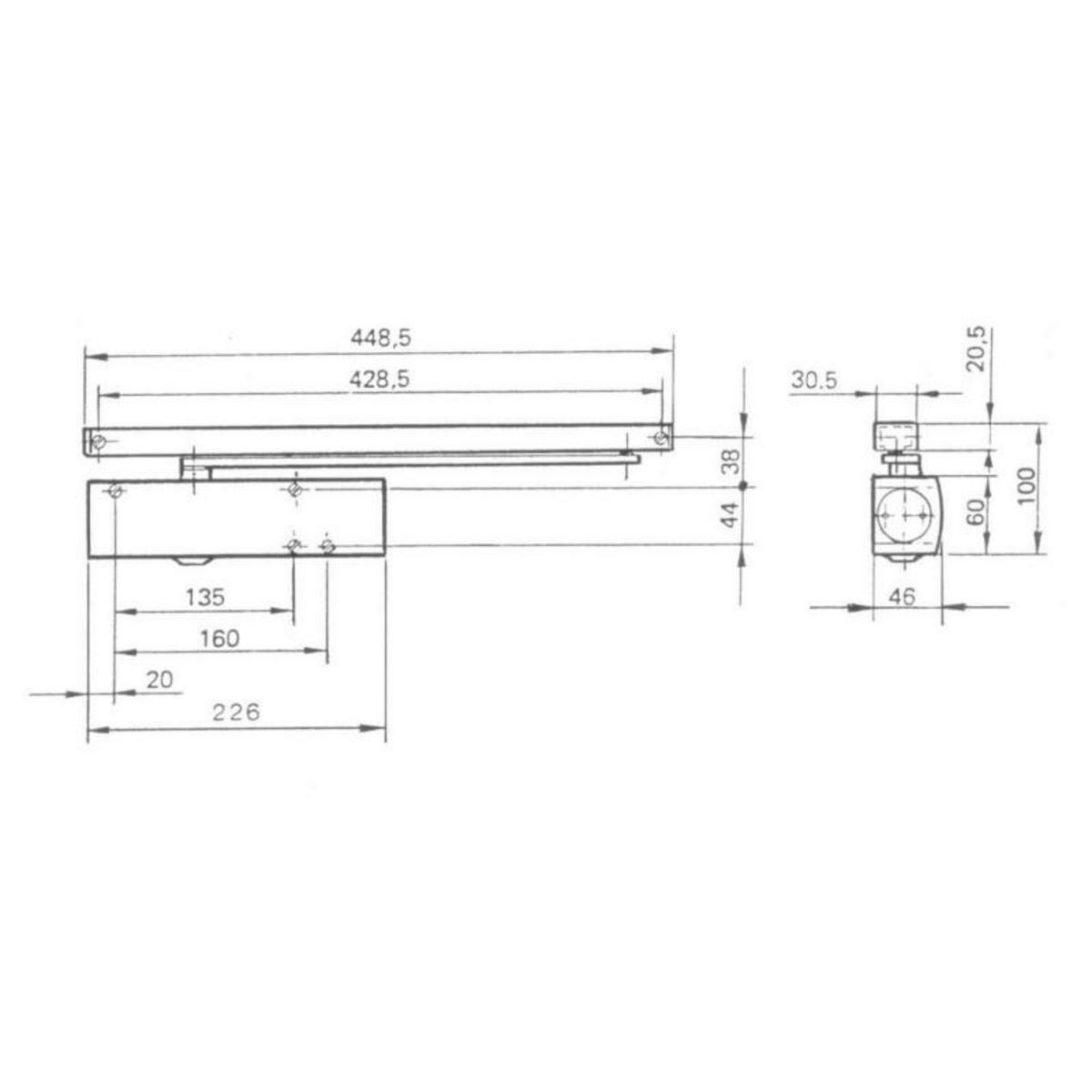 GEZE France Ferme porte série TS 3000 fixe finition argent sans bras GEZE 102 247