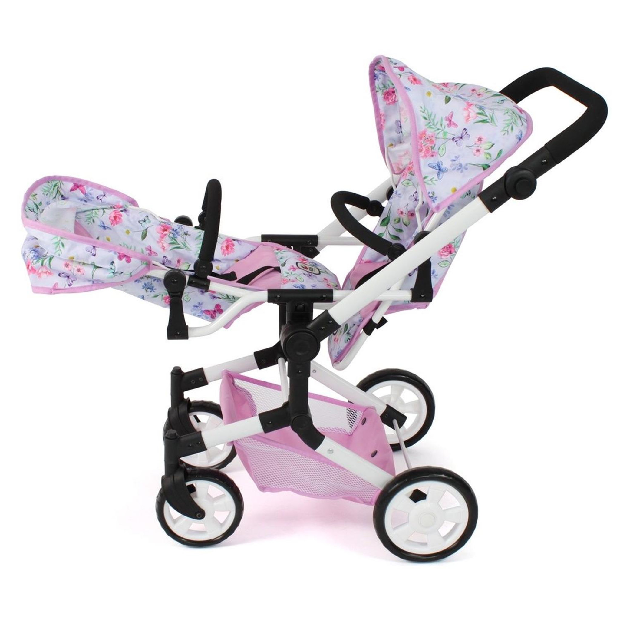 Voir la diapositive 5 : BAYER CHIC 2000 Poussette double pour poupées Linus Duo Flowers