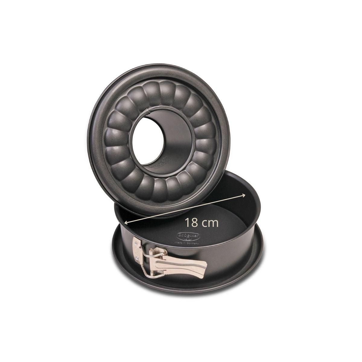 DR.OETKER Ensemble de 2 Moules à manqué et à savarin à charnière acier 18 cm Dr. Oetker Tradition