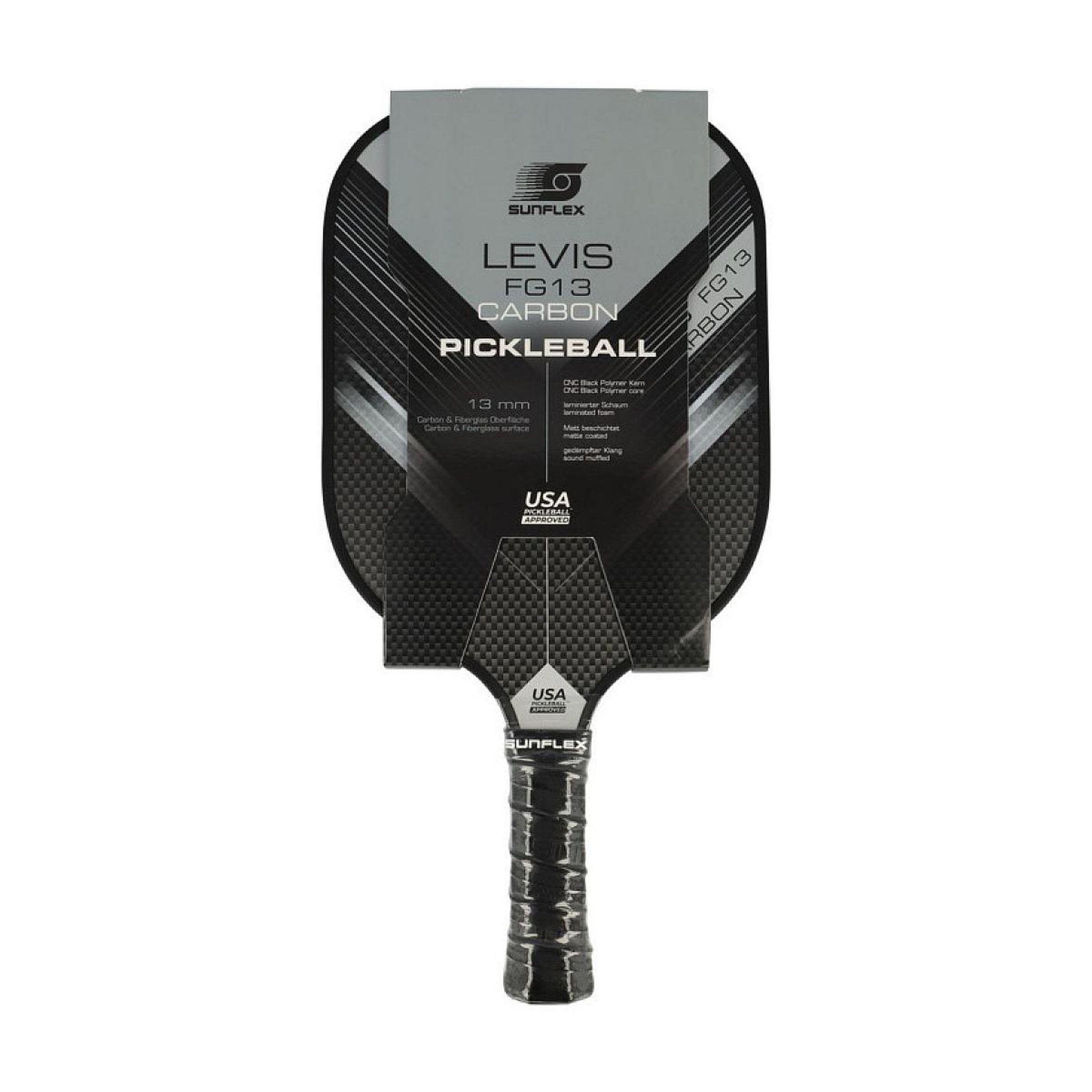 Voir la diapositive 3 : sunflex - raquette pickleball fg carbone levis fg13