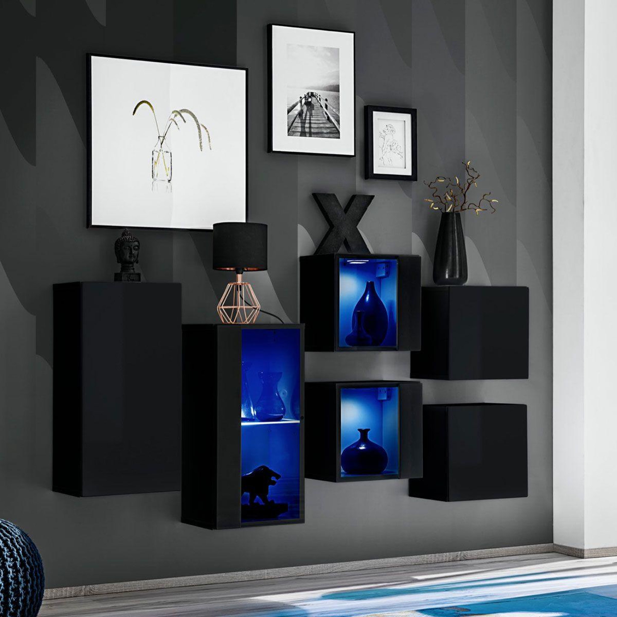 Voir la diapositive 2 : Paris Prix Meuble de rangement  switch iv  320cm noir