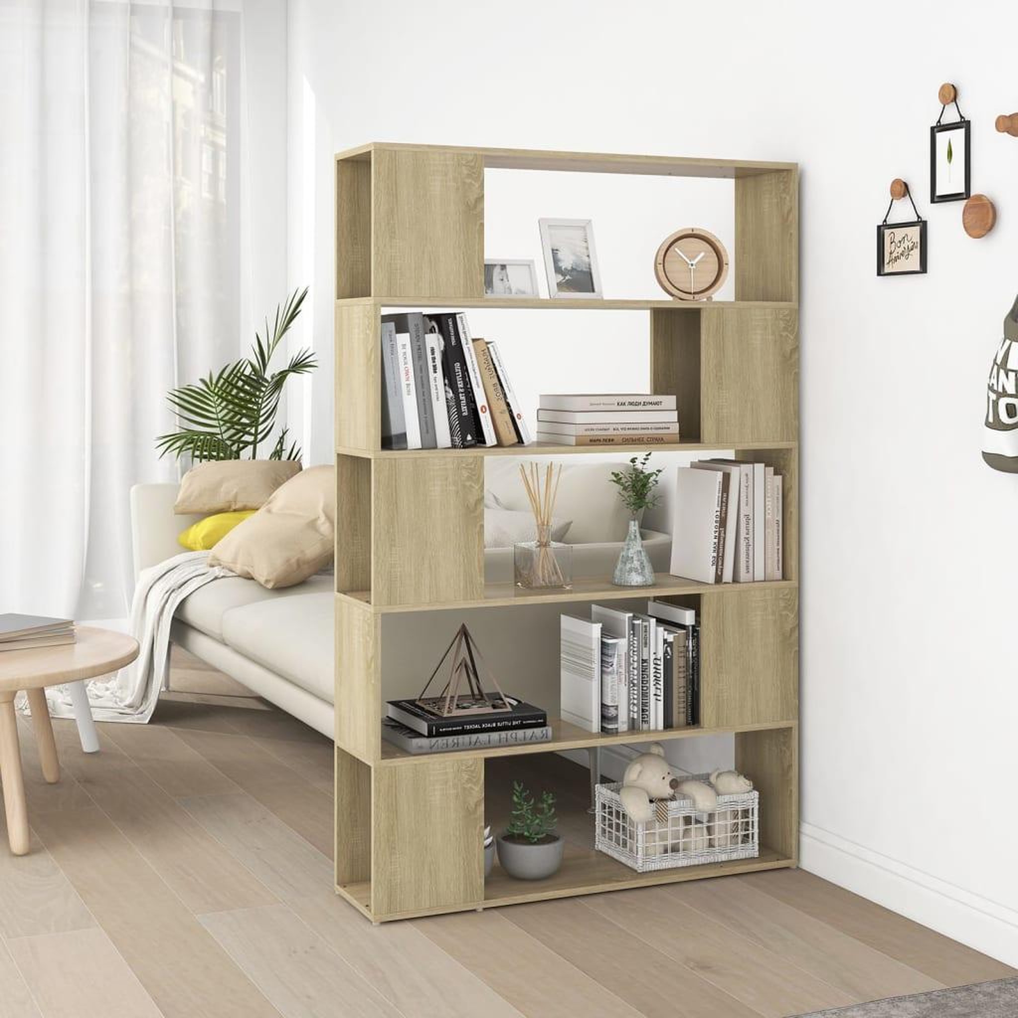 VIDAXL Bibliotheque/Separateur de piece Chene sonoma Bois d'ingenierie