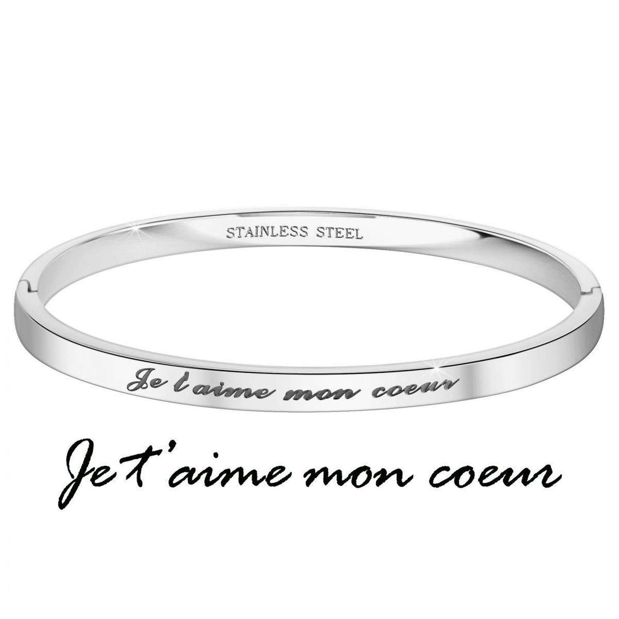 Voir la diapositive 3 : SC CRYSTAL Je t'aime mon cœur - Bracelet SC Crystal en Acier Rhodié argenté