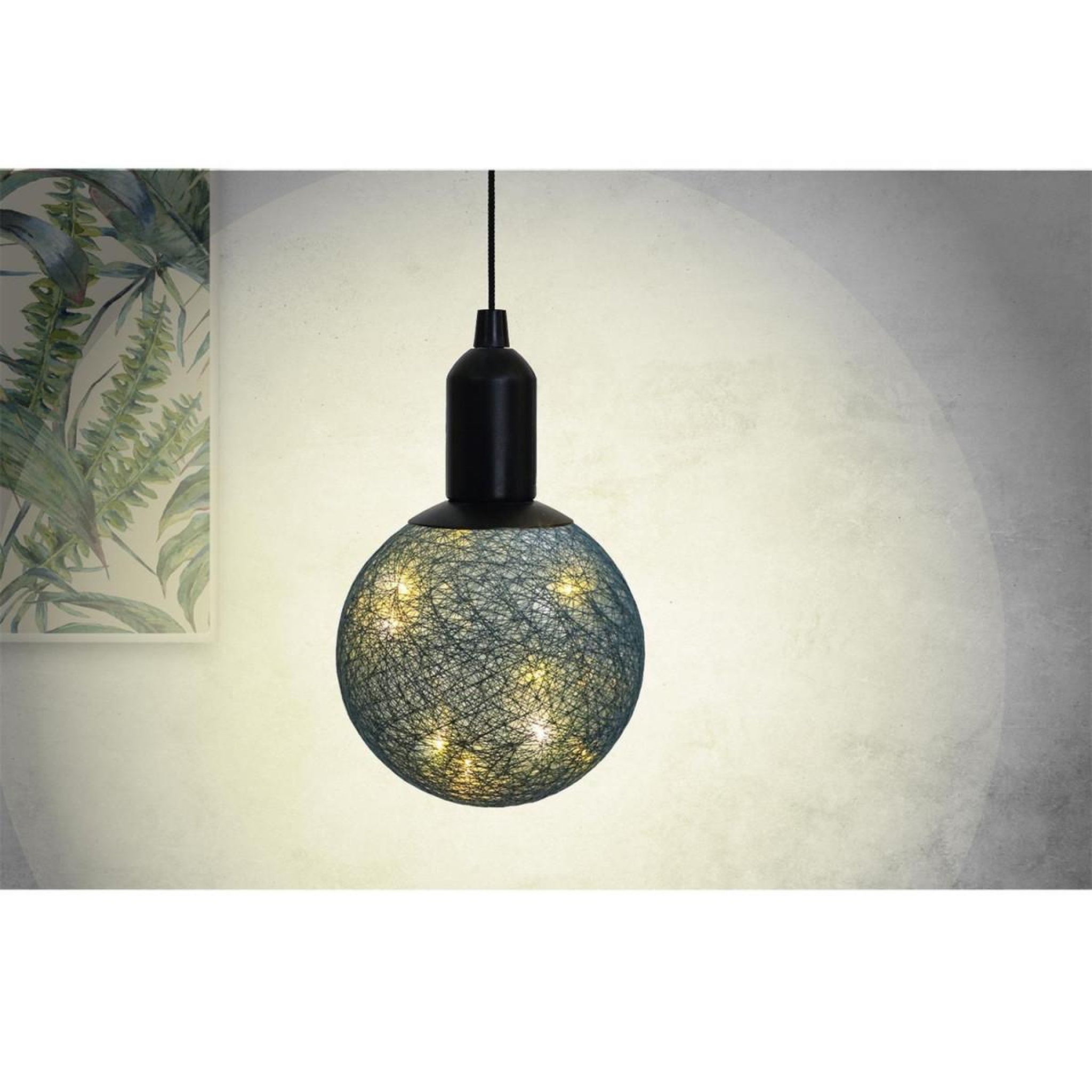 Voir la diapositive 4 : The Home Deco Factory Lampe suspension à led  boule  24cm bleu