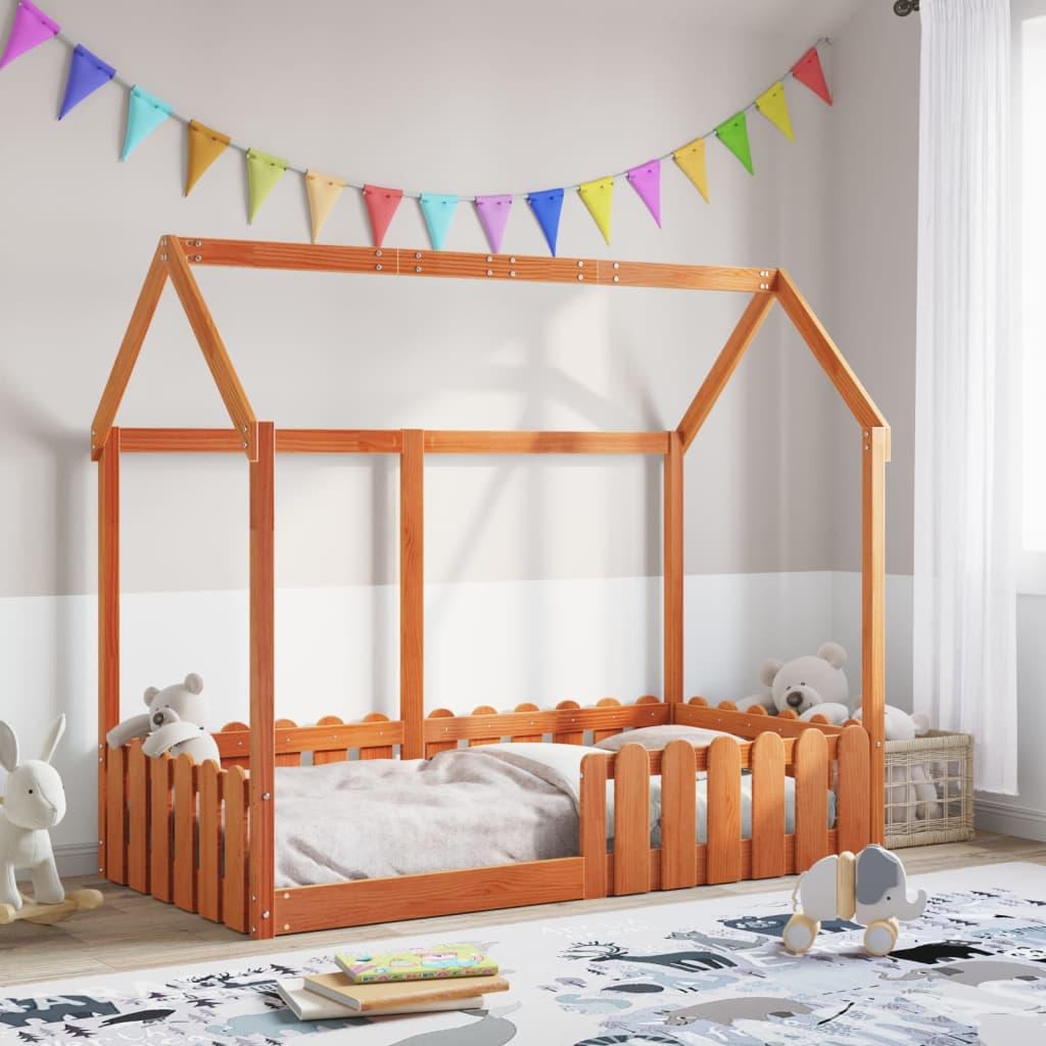 VIDAXL Cadre de lit d'enfants forme de maison sans matelas 80x160 cm