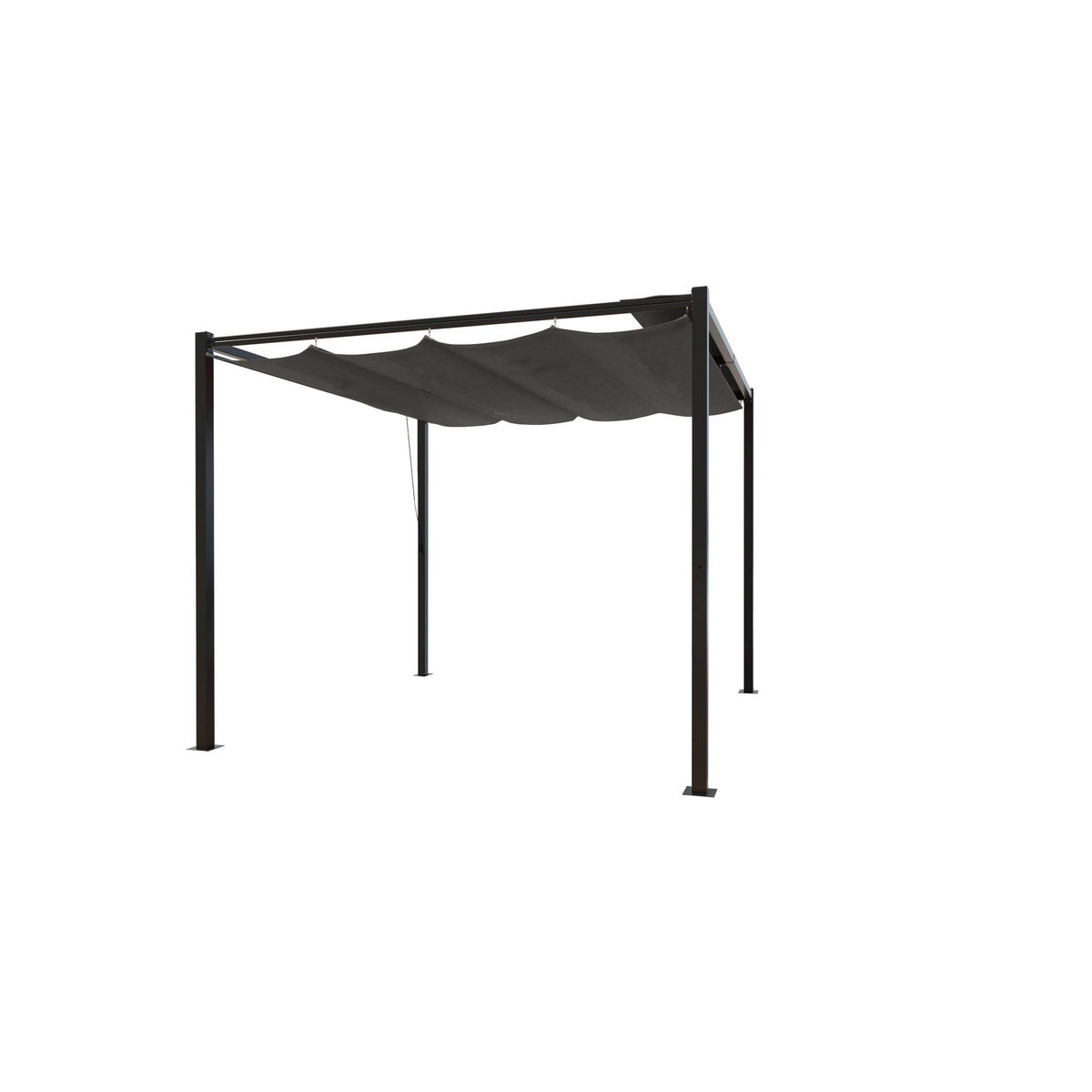 CONCEPT USINE Pergola autoportante 3 x 3 m en acier avec toile grise TUSA