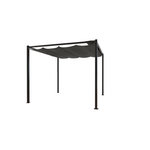 CONCEPT USINE Pergola autoportante 3 x 3 m en acier avec toile grise TUSA