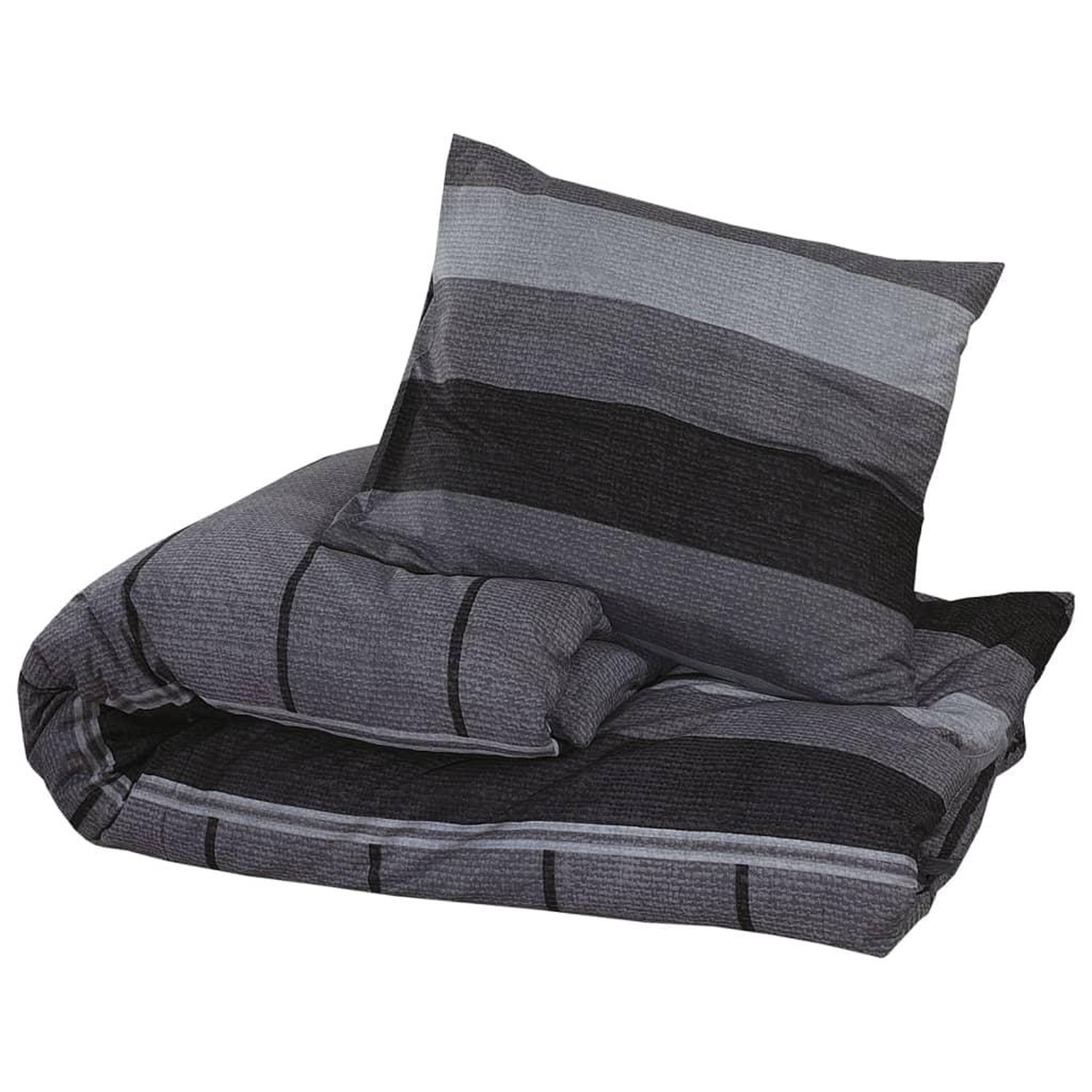 Voir la diapositive 3 : VIDAXL Ensemble de housse de couette gris fonce 200x220 cm Coton