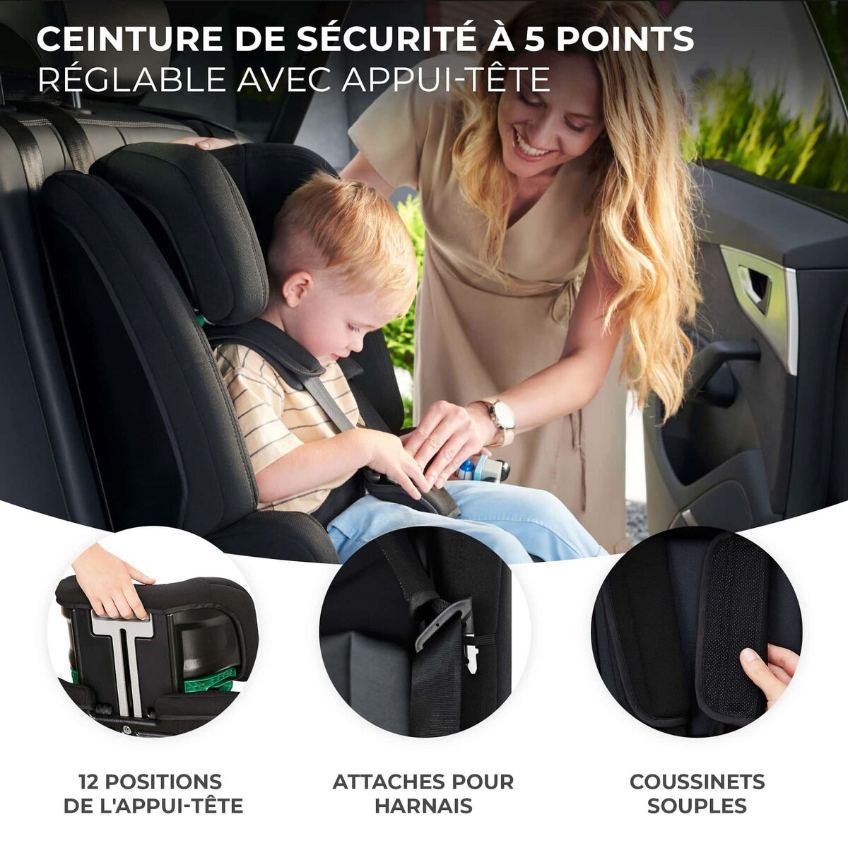 KINDERKRAFT Siege auto safety fix 2 i size pratique confortab