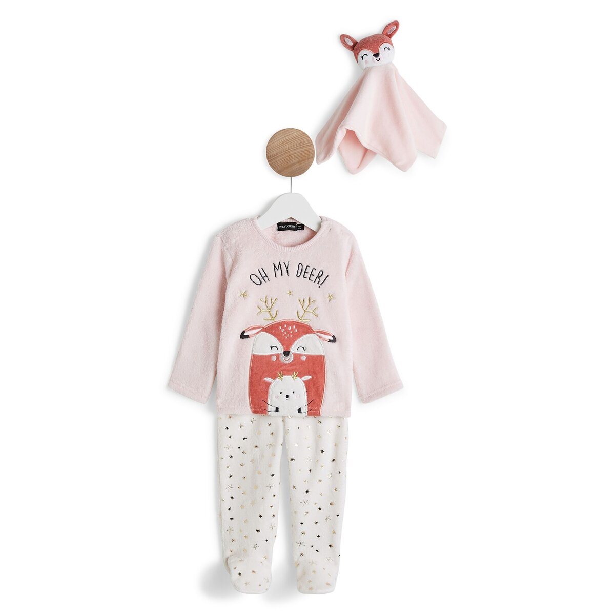 INEXTENSO Pyjama peluche renne b b fille pas cher Auchan