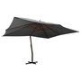 Voir la diapositive 1 : VIDAXL Parasol de jardin en porte-a-faux avec mat en bois anthracite
