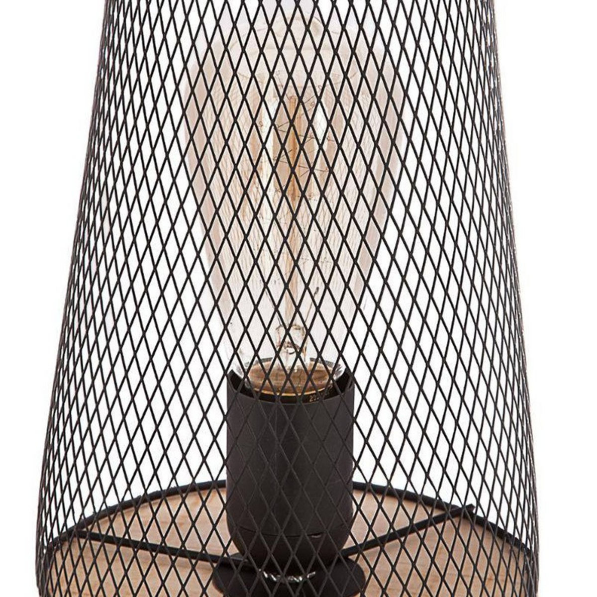 ATMOSPHERA Lampe en métal et bois noir