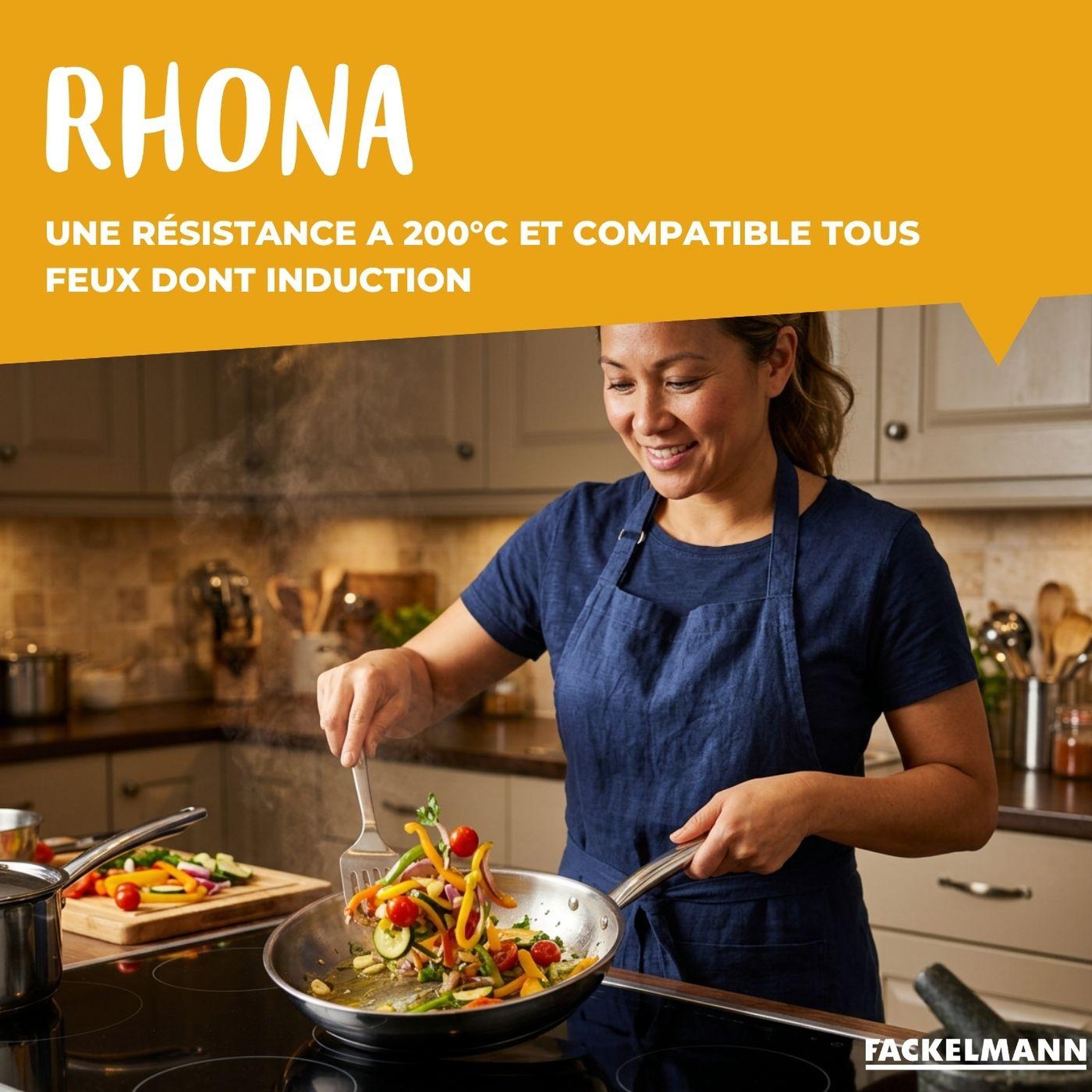 Voir la diapositive 6 : Fackelmann Lot de 2 poêles à frire en inox 20 et 28 cm avec couvercles fackelmann rhona