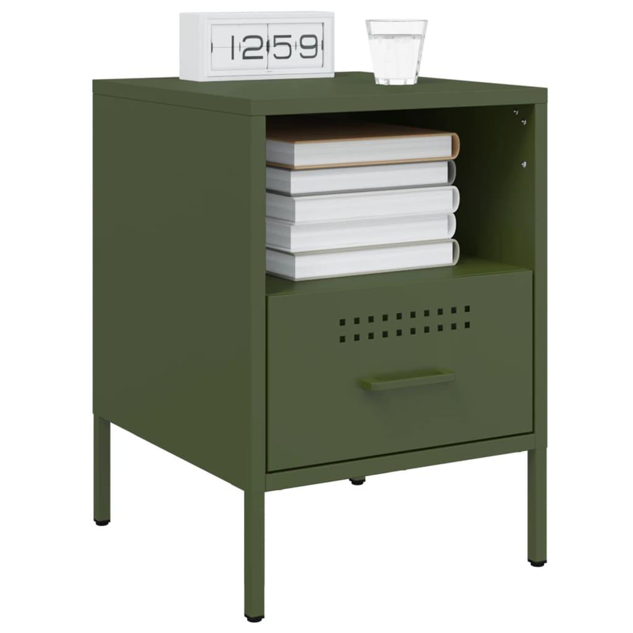 Voir la diapositive 3 : VIDAXL Tables de chevet 2 pcs vert olive 36x39x50,5 cm acier