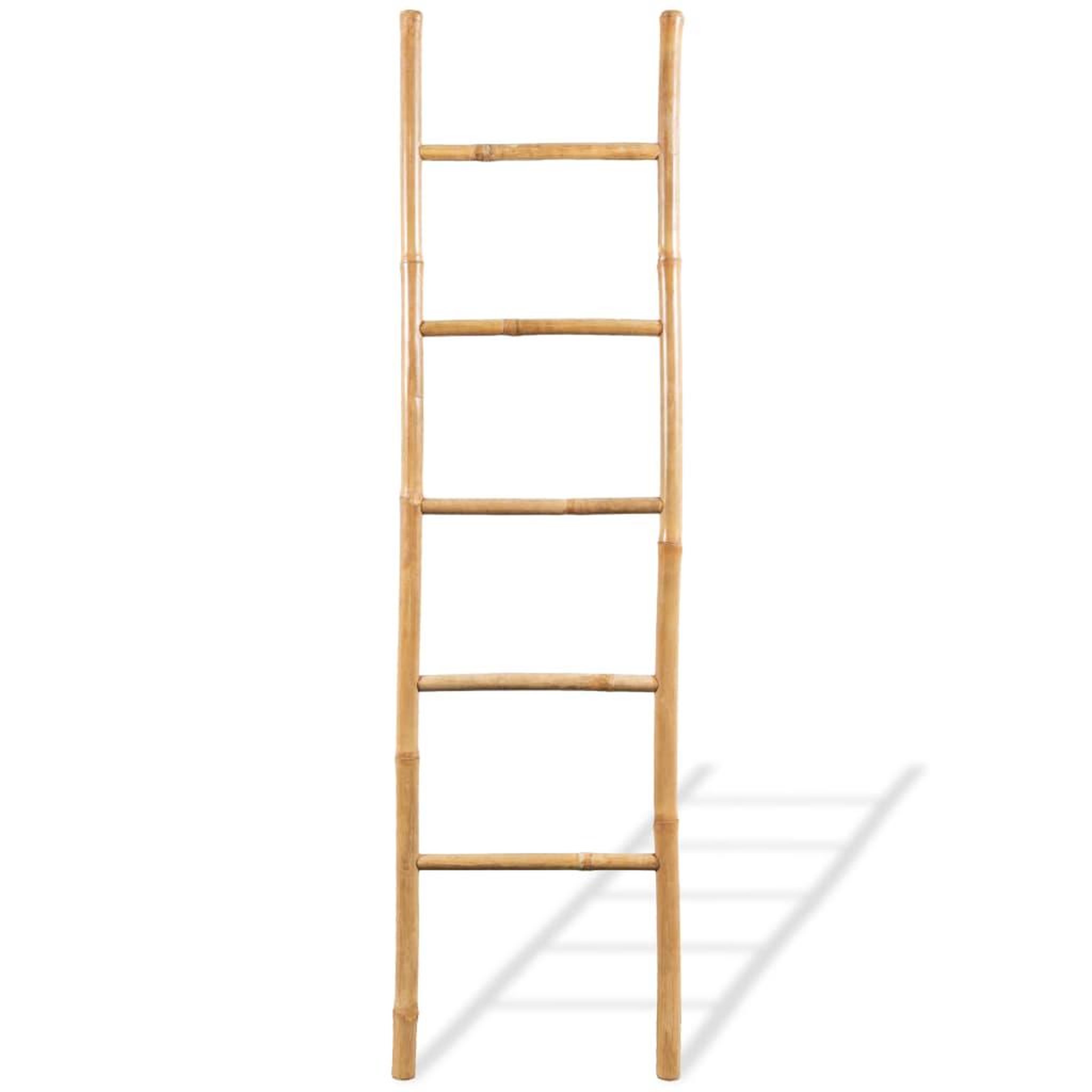 Voir la diapositive 2 : VIDAXL Echelle a serviettes 5 echelons Bambou 150 cm