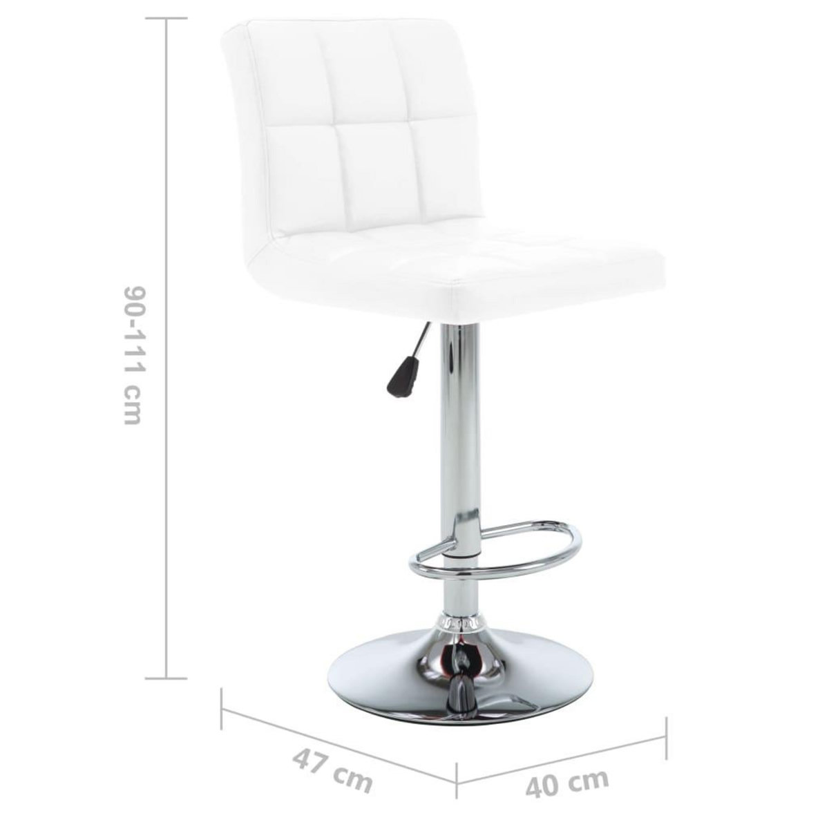 VIDAXL Tabourets de bar lot de 2 blanc similicuir