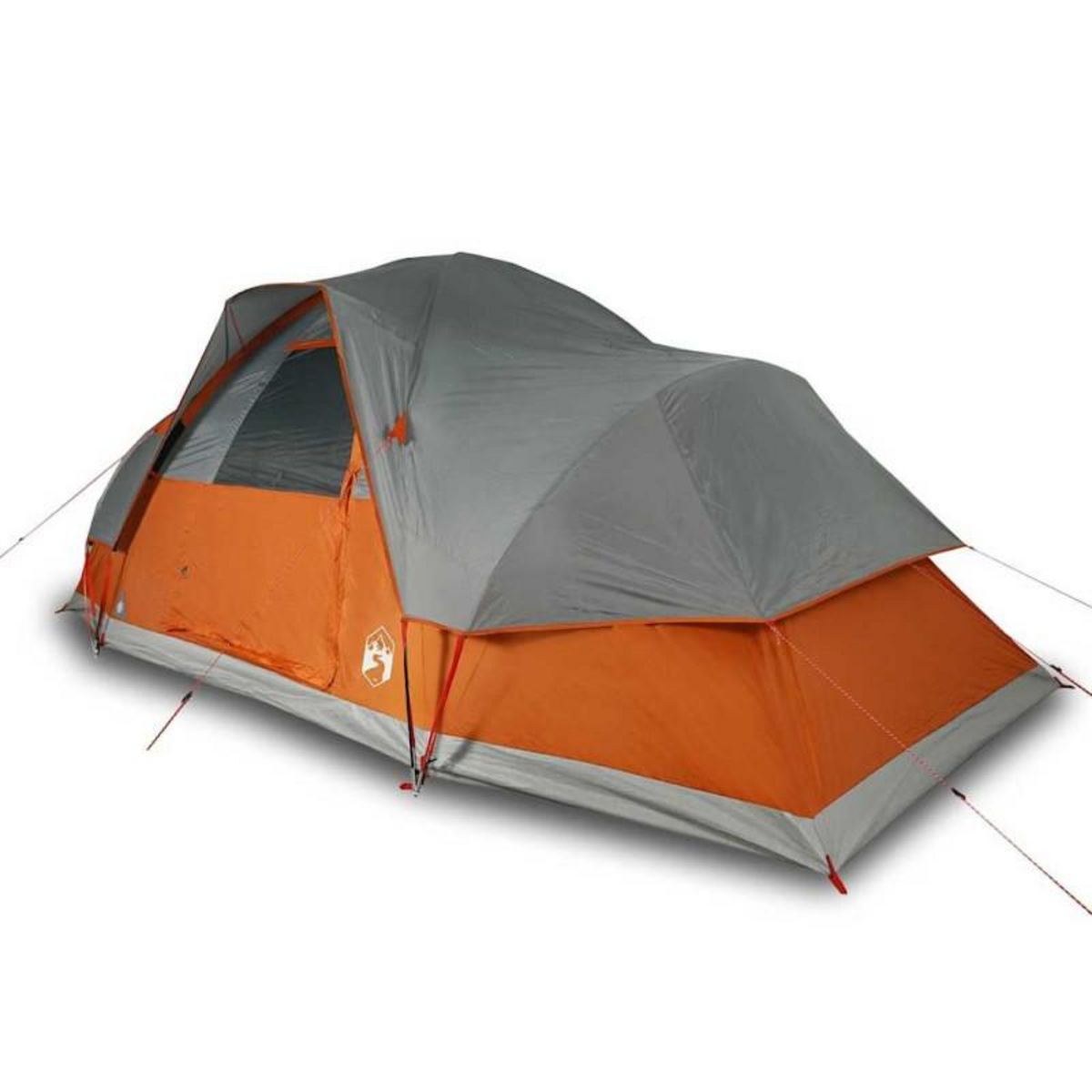 VIDAXL Tente familiale à dôme 9 personnes gris et orange imperméable