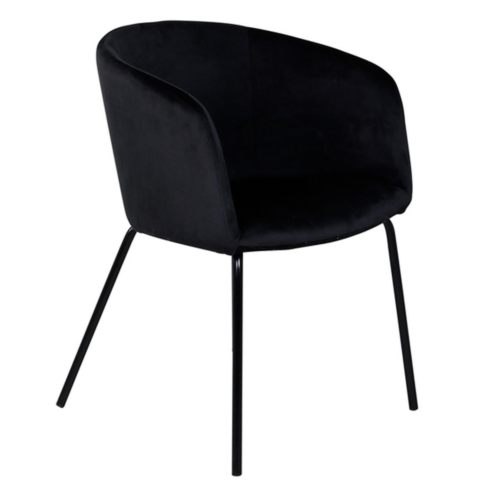 Paris Prix Chaise en velours  berit  78cm noir