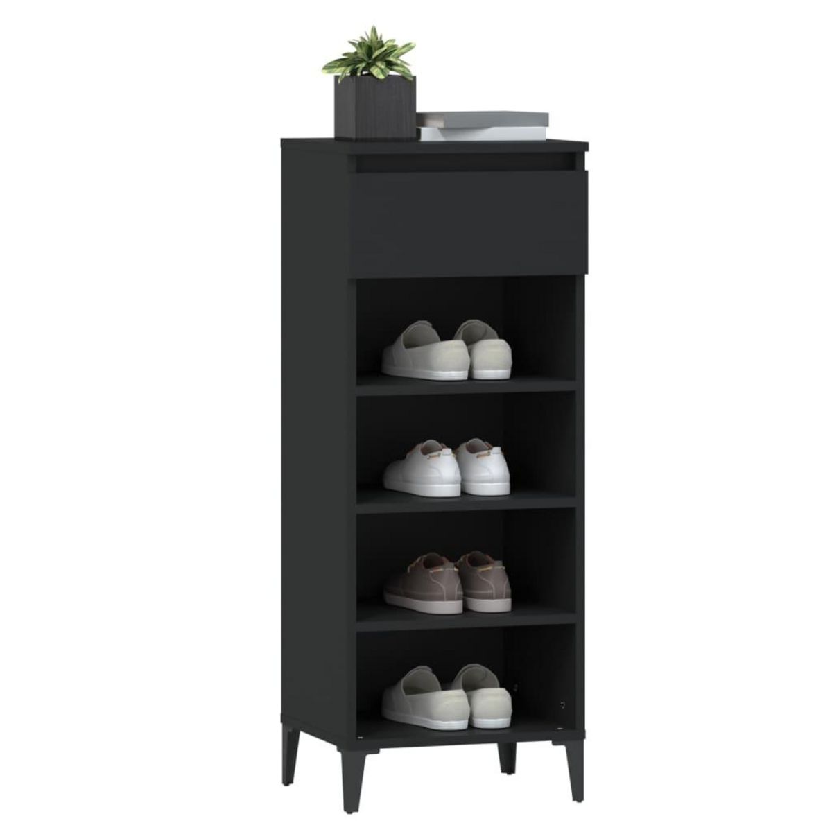 VIDAXL Etagere a chaussures Noir 40x36x105 cm Bois d'ingenierie