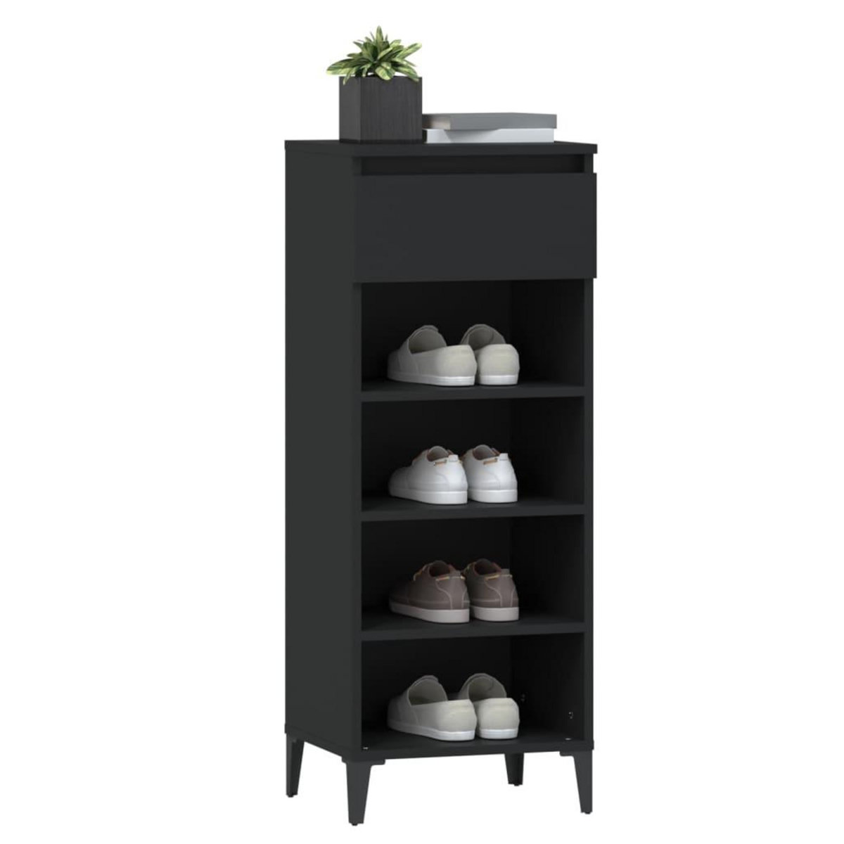 VIDAXL Etagere a chaussures Noir 40x36x105 cm Bois d'ingenierie