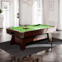 Voir la diapositive 2 : PLAY4FUN Billard Americain avec Retour de boules automatique et Accessoires -Marron et Tapis Vert - 213 x 122 cm