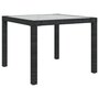 Voir la diapositive 2 : VIDAXL Table de jardin 90x90x75 cm Verre trempe et resine tressee Noir