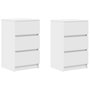 Voir la diapositive 2 : VIDAXL Tables de chevet avec 3 tiroirs 2 pcs blanc 39x35x65 cm