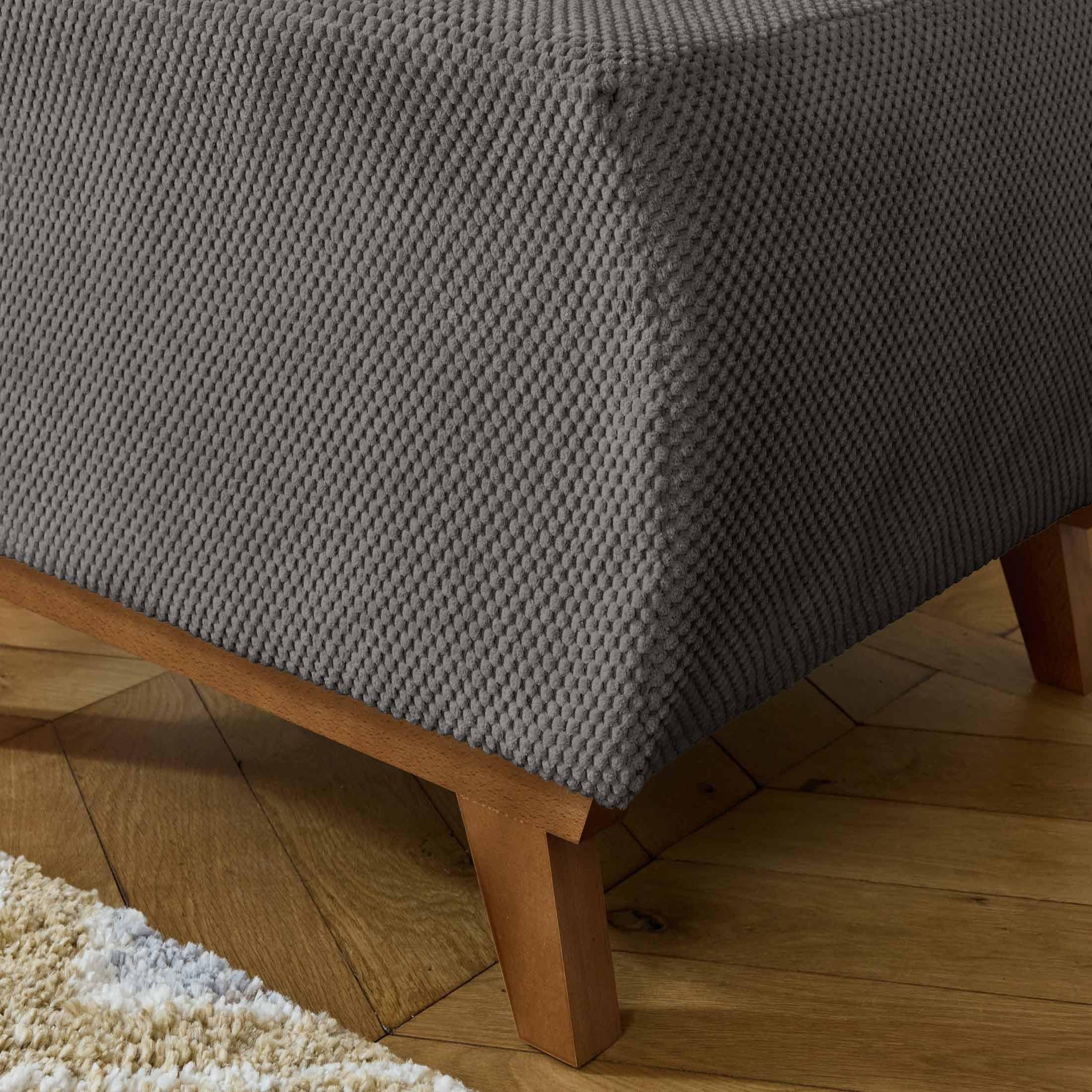 Voir la diapositive 3 : BEST MOBILIER Cristal - pouf modulable - 65 cm - en velours texturé