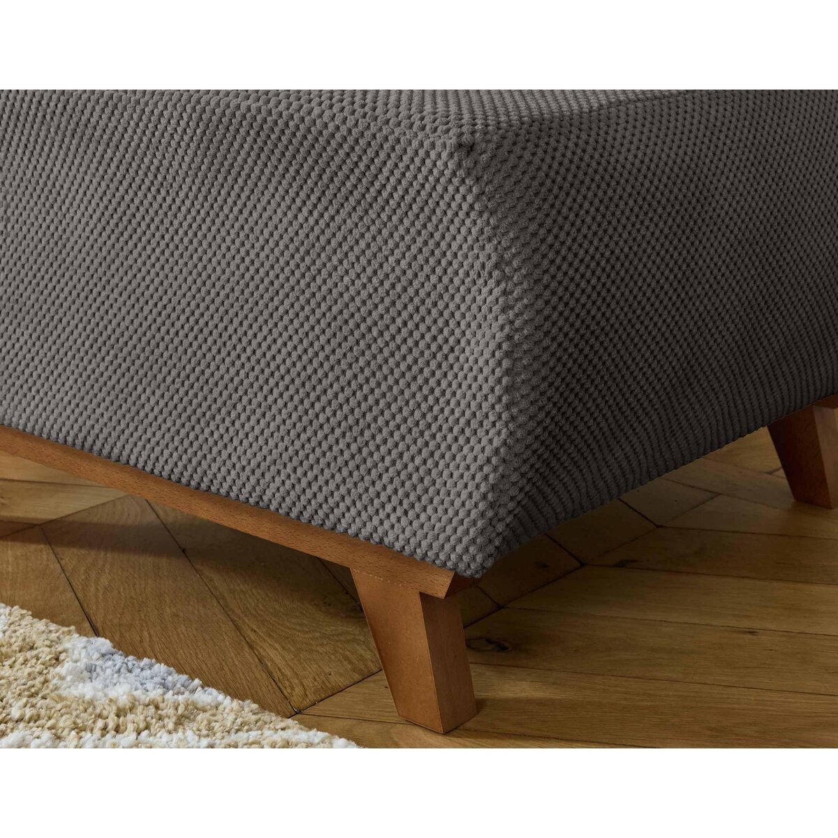 BEST MOBILIER Cristal - pouf modulable - 65 cm - en velours texturé